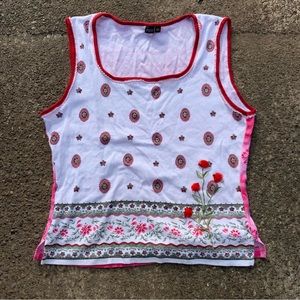 vintage print tank top